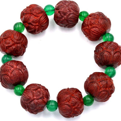 Vòng tay chuỗi hạt hoa sen gỗ trắc đỏ HSDCT40