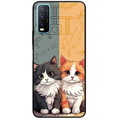 Ốp lưng cho Vivo Y12s - Y20 - Y20s - Y21 - Y21s - Y33 - Y33T - Hai Bé Mèo - Hàng Chính Hãng