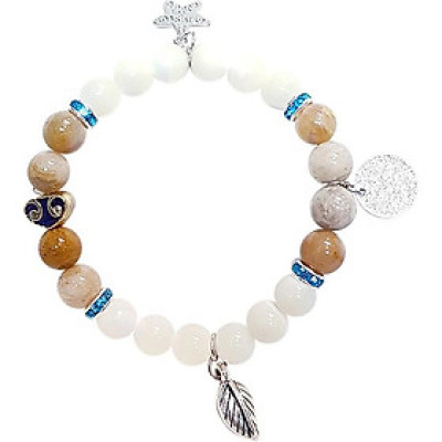 Vòng Tay Mệnh Kim, Thủy Đá San Hô Và Vỏ Ốc Hóa Thạch, Ngôi Sao Laliz CM.07