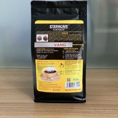 STEPPACAFE-Cà Phê Rang Xay GOLD 70% Arabica+30% Robusta (Túi 500gr có hộp)