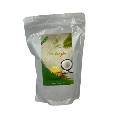 Dầu Dừa Ghee Lên Men Tách Lạnh Tinh Khiết VietHealthy 1000ml (Túi Tiện Lợi)