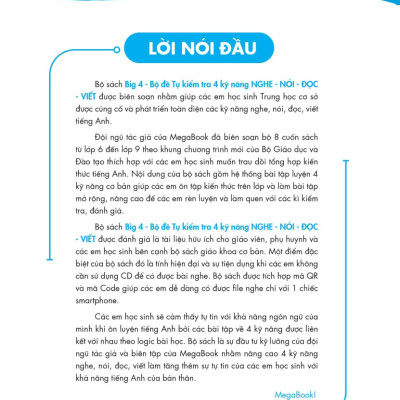 Big 4 Bộ Đề Tự Kiểm Tra 4 Kỹ Năng Nghe - Nói - Đọc - Viết Tiếng Anh Lớp 7 Tập 2 (Global) _Mega