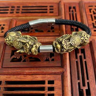 VÒNG TAY TỲ HƯU BẰNG ĐỒNG TRỪ TÀ , MANG BÌNH AN , TÀI LỘC CHO NAM