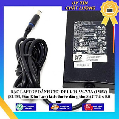 SẠC LAPTOP dùng cho DELL 19.5V-7.7A (150W) (SLIM, Đầu Kim Lớn) kích thước đầu ghim SẠC 7.4 x 5.0 mm - Hàng Nhập Khẩu New Seal