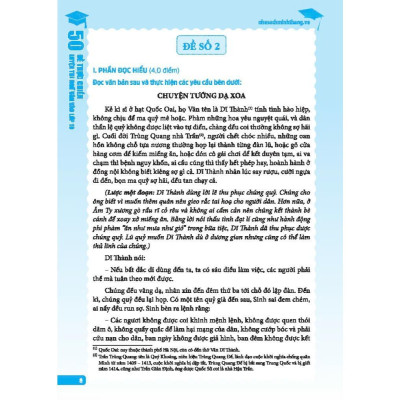 Sách - Ngữ Văn 50 Đề Thực Chiến Luyện Thi Vào Lớp 10 - Giải Chuyên Sâu - Có Đáp Án - Minh Thắng
