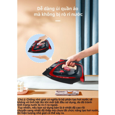 Bàn ủi, là hơi nước cầm tay KHÔNG DÂY SOKANY SK-9518 công suất mạnh mẽ 2400W có thể ủi khô và úi nước, chống nhỏ giọt - HÀNG CHÍNH HÃNG - DELIYA