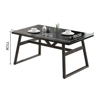 Bàn ăn gỗ 1m4 lắp ghép mặt đá, Bàn phòng bếp chân kim loại cao cấp