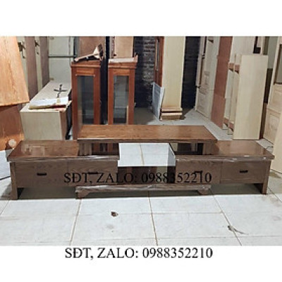 Kệ tivi thông minh gỗ Sồi Nga rút 2 đầu