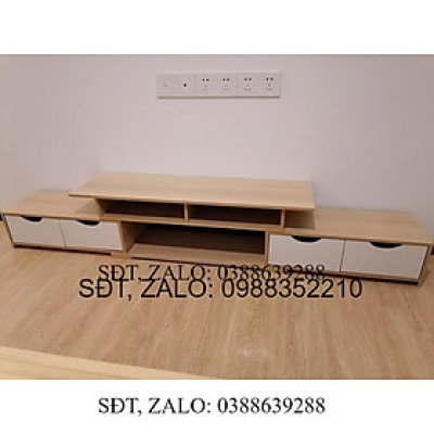 Kệ tivi tùy chỉnh kích thước A1966V (120-190)*30*32cm, Gỗ MDF 12mm phủ melamine chống thấm