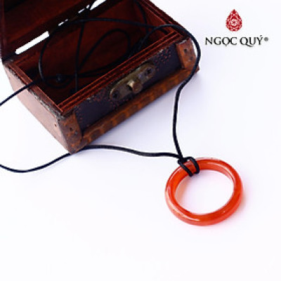 Mặt dây chuyền tròn đá mã não đỏ - Ngọc Quý Gemstones