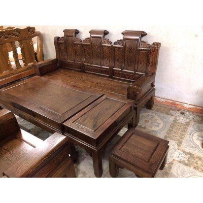 bộ bàn ghế âu á tay hộp trương voi gỗ mun đuôi công đẹp