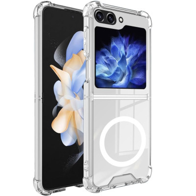 Ốp lưng chống sốc trong suốt hỗ trợ sạc từ tính nam châm cho Samsung Galaxy Z Flip 7 Flip 6 Flip 5 Flip 4 Flip 3 5G hiệu Likgus Magetic Case siêu mỏng 0.6mm, độ trong tuyệt đối, chống trầy xước, chống ố vàng, tản nhiệt tốt - Hàng nhập khẩu