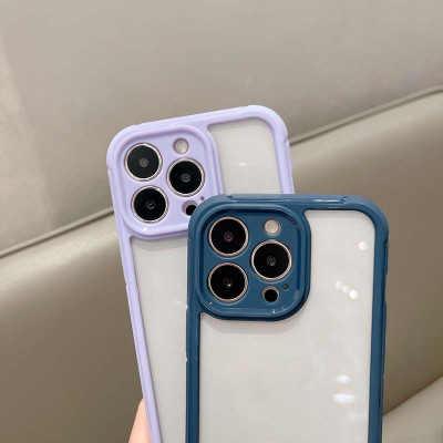 (Có tím)Ốp bảo vệ cam cho iPhone 14 pro max viền da cao cấp - hàng chính hãng