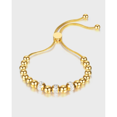 Lắc tay nữ kiểu bi đính đá, khóa rút T1