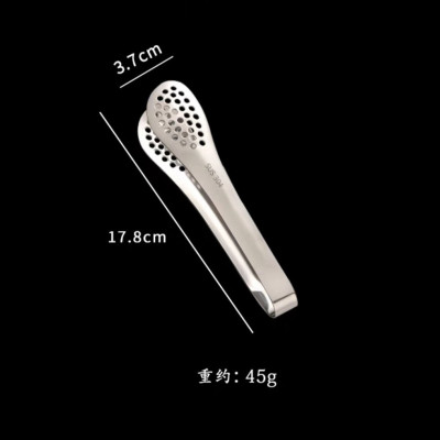 Dụng cụ gắp thức ăn nóng, lật đồ nướng kẹp gắp đá chất liệu inox có lỗ ráo mỡ nước nhiều size