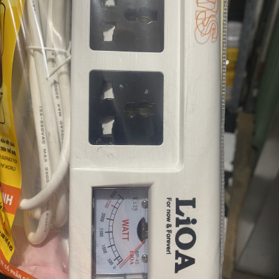 Ổ cắm điện công suất lớn LiOA có đồng hồ Vol - 3 lỗ, 4 lỗ, 5 lỗ, 6 lỗ dây dài 2.5m 2 lõi