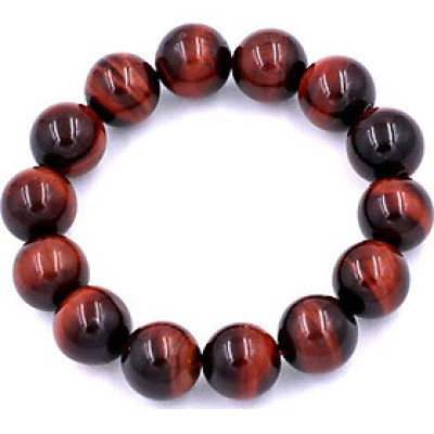 Vòng tay chuỗi hạt Đá Mắt Hổ Đỏ Đen 14 ly 14 hạt - hợp mệnh Hỏa, mệnh Thổ