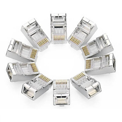 Đầu bấm mạng RJ45 chuẩn Cat6 + Cat6e bọc inox chống nhiễu Ugreen 111IN50248NW  hàng chính hãng