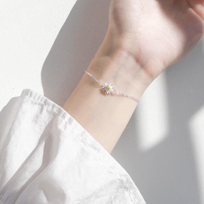 Lắc tay bạc 925 hoa cúc họa mi xinh xắn dễ thương Dế Bạc_LT4506