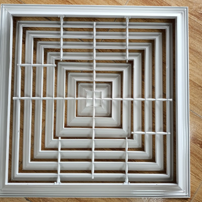 Cửa gió khuếch tán 350x350 nhôm sơn tĩnh điện, cửa gió cấp điều hòa âm trần