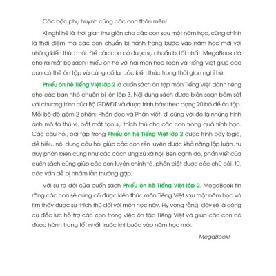 Phiếu Ôn Hè Tiếng Việt Lớp 2 - Hành Trang Vững Kiến Thức Lên Lớp 3 (MEGA)