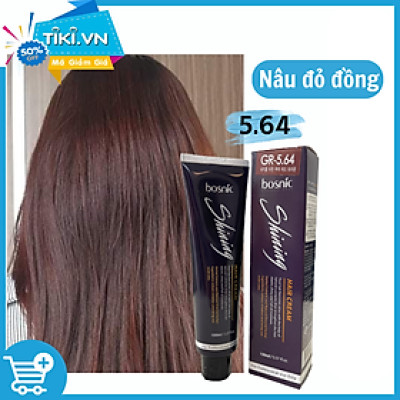 GR5.64 (NÂU ĐỎ ĐỒNG) - NHUỘM THẢO DƯỢC MÀU THỜI TRANG BOSNIC 150ML
