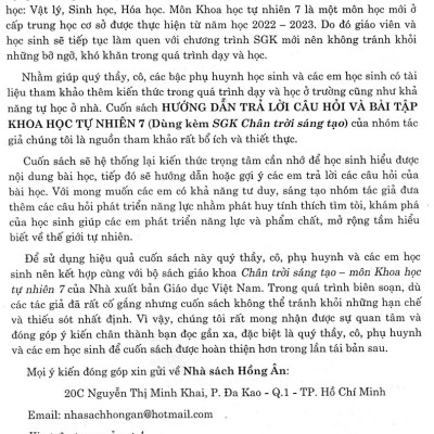 Sách tham khảo- Hướng Dẫn Trả Lời Câu Hỏi Và Bài Tập Khoa Học Tự Nhiên 7 (Dùng Kèm SGK Chân Trời Sáng Tạo)_HA