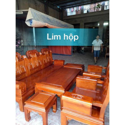 Bộ bàn ghế âu á kiểu như ý tay hộp gỗ lim bộ 2m2 và bộ 2m4