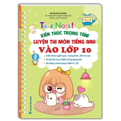 Sách - Take Note - Kiến Thức Luyện Thi Môn Tiếng Anh Vào Lớp 10 - Không Lò Xo + Sổ Tay Ngữ Pháp Tiếng Anh - Minh Thắng