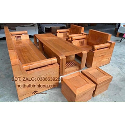 Bàn ghế salon gỗ sồi Mỹ
