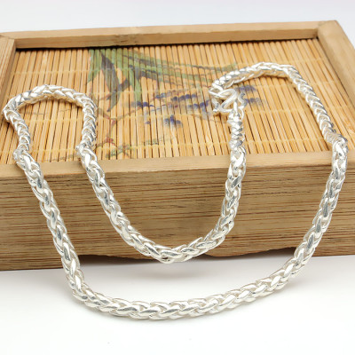 Dây Chuyền Nam  Bạc Ta Kiểu Dây Bông Lúa Bạc Hiểu Minh DBN011S