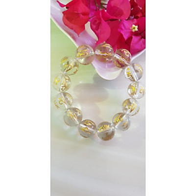 Vòng Tay Nam Màu Trắng khắc chữ Vàng sáng đẹp Size hạt 16mm gồm 13 hạt đúng cung sanh hợp Các Anh mạng Kim mạng Thủy đeo may mắn ạ