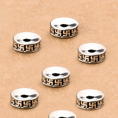 Combo charm bạc chặn hạt họa tiết chữ vạn - Ngọc Quý Gemstones