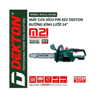 MÁY CƯA XÍCH DÙNG PIN 42V M21x2CS14BL DEKTON - HÀNG CHÍNH HÃNG