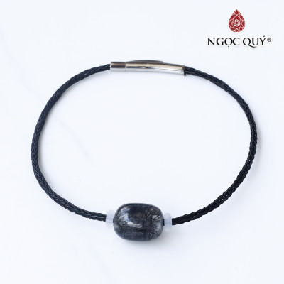 Vòng dây thép đá thạch anh tóc đen mệnh thủy, mộc - Ngọc Quý Gemstones