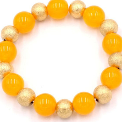 Vòng tay phong thủy - thạch anh vàng 12 ly VTAVHVM1 - hợp mệnh Kim, mệnh Thổ