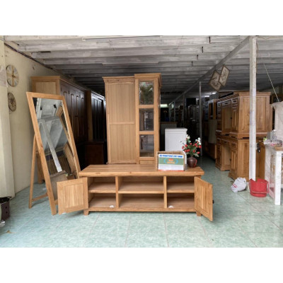 Kệ Tivi gỗ sồi 1m2 2 cánh 2 hộc TOP TV120