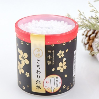 Hộp 180 tăm bông ngoáy tai kháng khuẩn Sanyo Nhật Bản, chất liệu đầu bông được làm bằng 100% cotton cao cấp mềm mại, không gây đau rát khi sử dụng