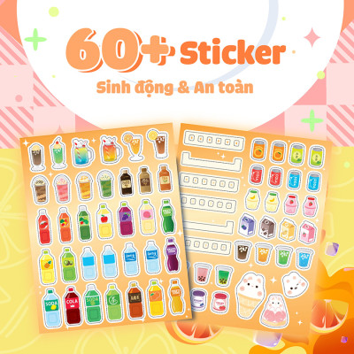 Mua hay bán khéo cùng thỏ Mimi đồ uống mát lạnh (Hơn 60 stickers)