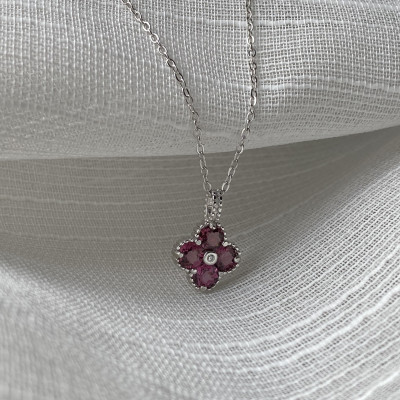 Set Dây Chuyền Đính Đá Garnet thiên nhiên (M0255) - MOON Jewelry