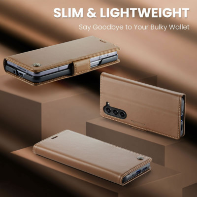 Bao Da Dạng Ví Caseme Cho Samsung Galaxy Z Fold5 – Chống Trộm Thẻ RFID, Nắp Gập Nam Châm, Khe Cắm Thẻ & Tiền, Giá Đỡ Xem Video - Hàng Nhập Khẩu