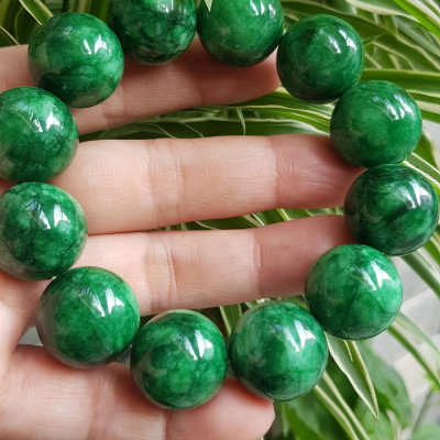 ️Vòng Tay Nam Đá Cẩm Thạch Xanh lá Size lớn hạt 18mm bóng đẹp hợp Các Anh Mệnh Mộc mệnh Hỏa đeo là một món trang sức tuyệt vời cho các quý ông ạ