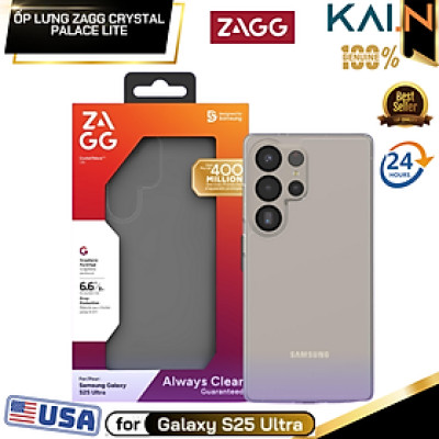 Ốp lưng bảo vệ ZAGG dành cho Samsung S25 Ultra chống ố vàng, va đập và trầy xước, ZAGG Crystal Palace Lite_ Hàng Chính Hãng