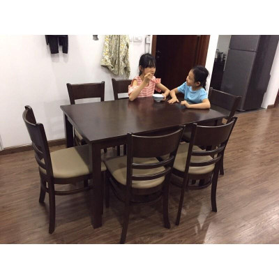 Bộ bàn ăn gỗ tự nhiên vnxk
