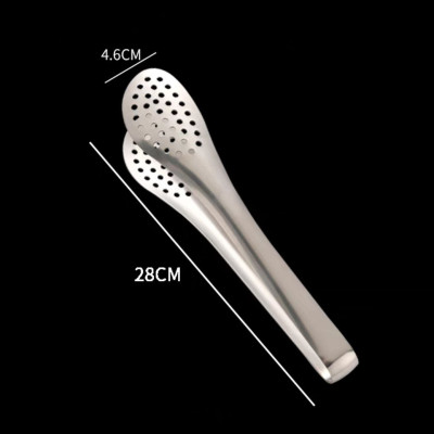 Dụng cụ gắp thức ăn nóng, lật đồ nướng kẹp gắp đá chất liệu inox có lỗ ráo mỡ nước nhiều size
