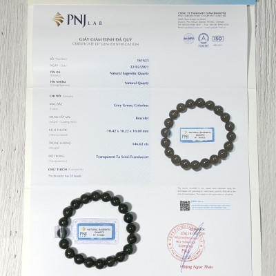 Vòng tay Thạch Anh Tóc xanh 9mm chuẩn 4A