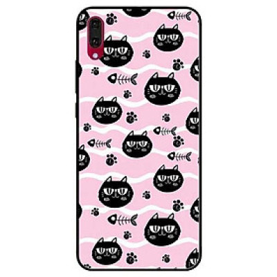 Ốp lưng dành cho Huawei P30 - P30 Lite - Y7 Pro - Y9 2019 mẫu Mèo Đen Và Xương Cá