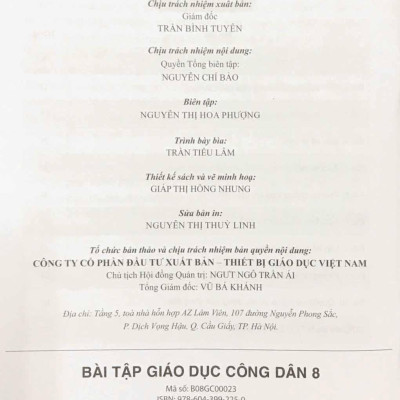 Bài Tập Giáo Dục Công Dân 8 (Cánh Diều) (2023)