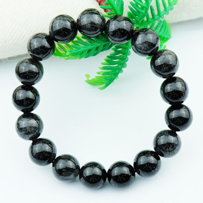 Vòng tay thạch anh tóc đen Rutilated Quartz tự nhiên 12li 17 hạt