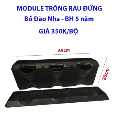 08 Chậu trồng rau thông minh Không thay đất Vertical (Màu Xanh) có tưới nhỏ giọt và bón phân Bán tự động nhập khẩu Bồ Đào Nha ( dành khu vực Không có vòi cấp)